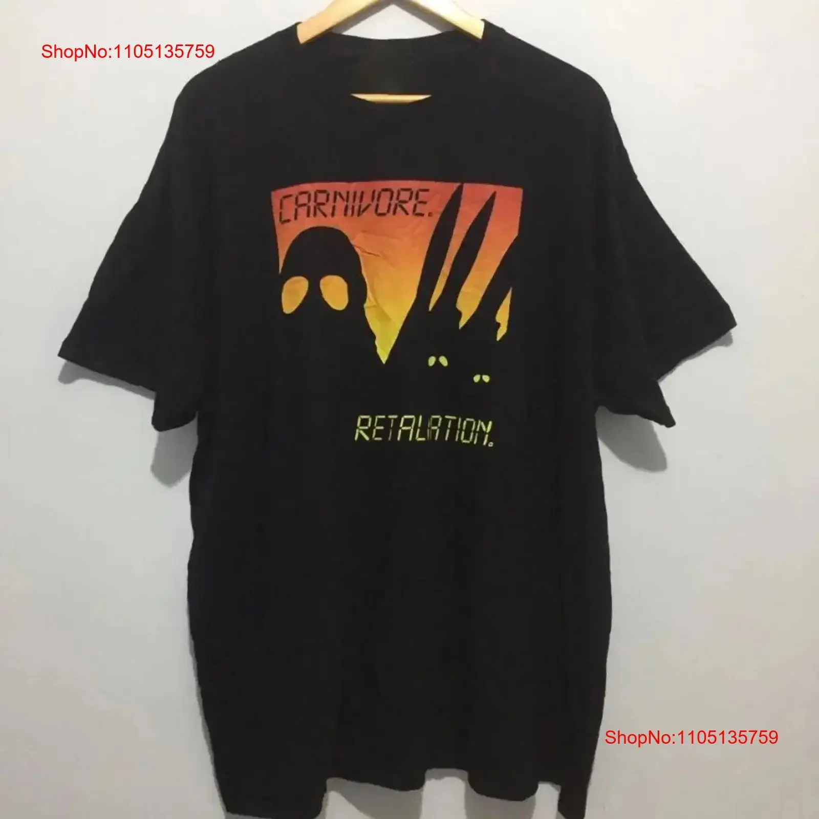 เสื้อยืดลายวงดนตรีร็อค Carnivore รุ่น AL476 ผ้าฝ้ายวินเทจ ซักแล้ว ใส่ได้หลายโอกาส สวมใส่สบาย เสื้อผ้าดีไซเนอร์สำหรับทุกเพศ แบบเล็กน้อยมีรอยขาด