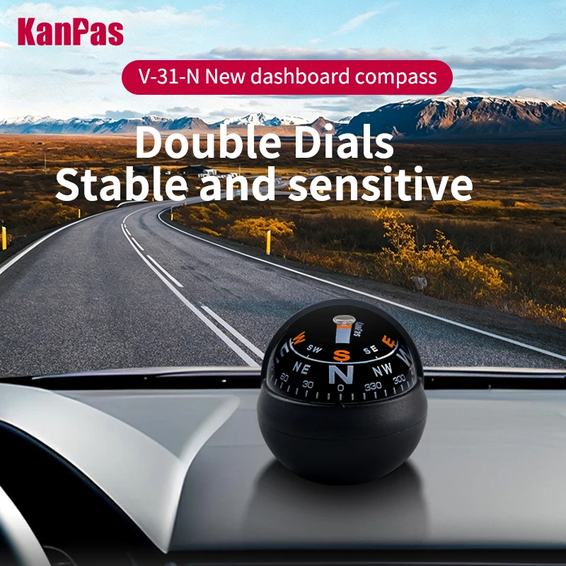 

New KANPAS Compass for Car / Dashboard compass ball / Doble dial V-31-N