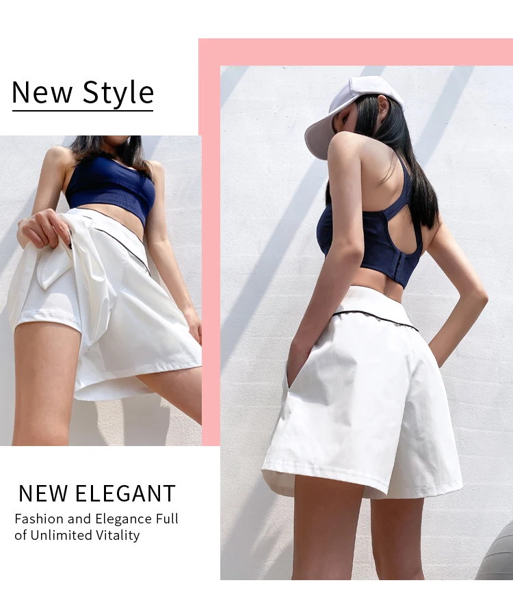 SALIENCY Sportowe Szorty Luźne z Wysokim Stanem Zapobiegające Ekspozycji Cienkie Szorty do Biegania Fitness dla Kobiet Letnie Oddychające Spodnie do Jogi