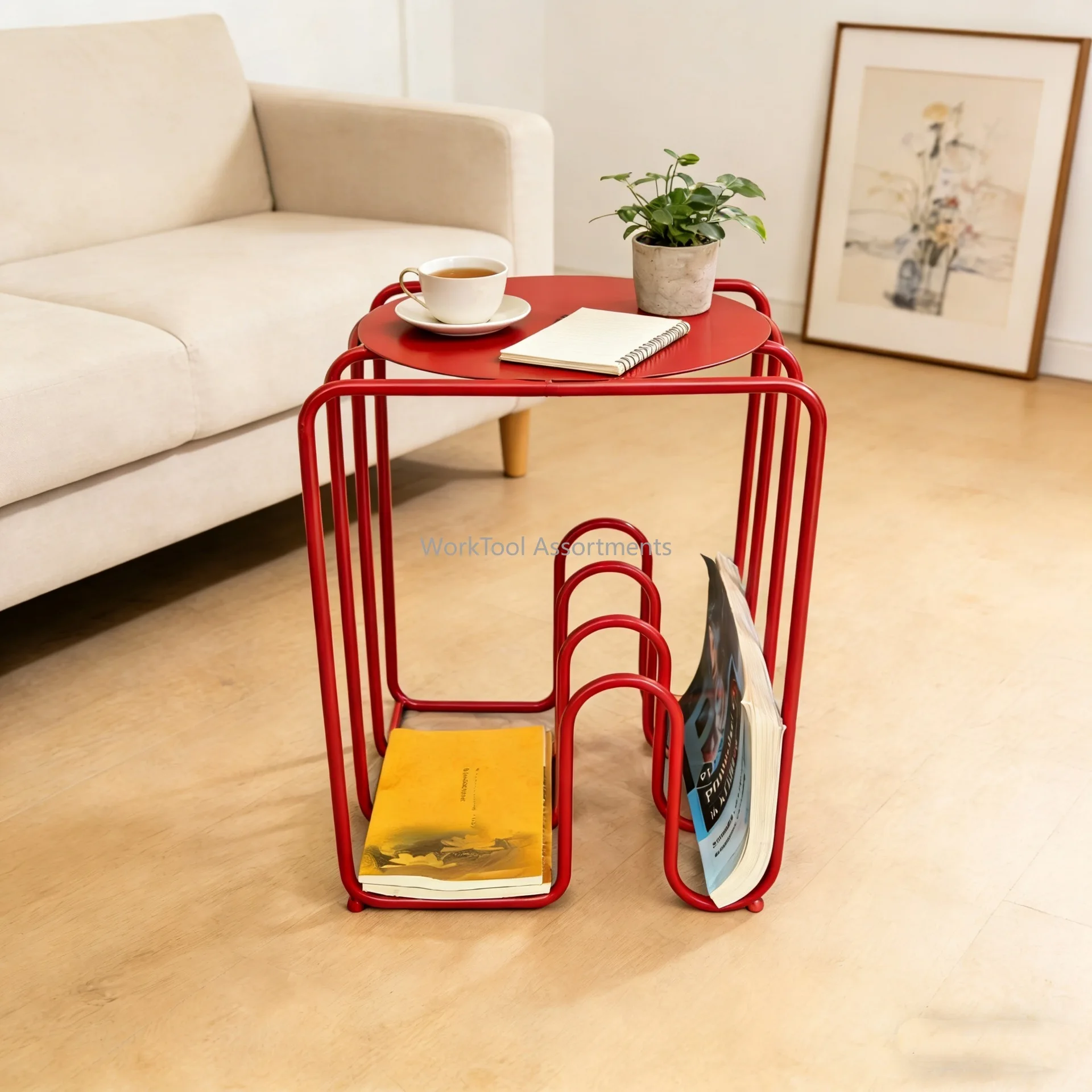 Nordic Internet celebrity coffee table simple small apartment living room sofa side balcony creative square wrought iron rack