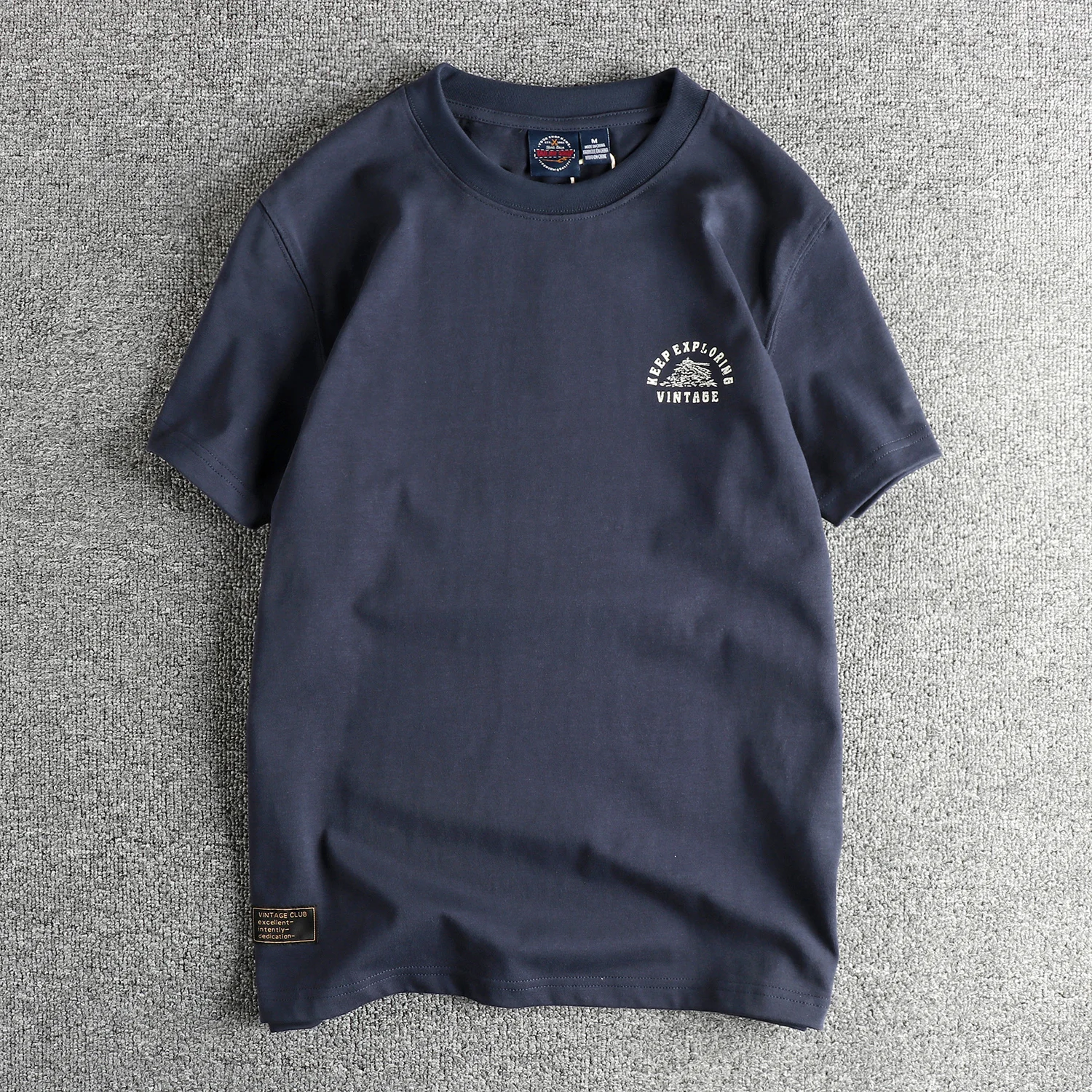 

Летняя новая тяжелая футболка в американском стиле ретро с короткими рукавами и круглым вырезом с буквенным принтом, мужские модные повседневные топы из 100% хлопка