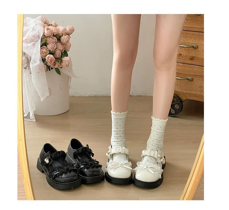 Neue Mary Janes Loafers mit klobigem Absatz, süße Schleifen-Schuhe für Damen, lässige Schuhe im Preppy College JK-Stil für Mädchen – Detail 7