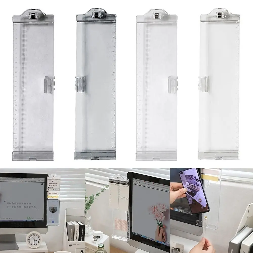 Simple Transparent Monitor Memo Board With Clip Stable Computer Side Panel Office Desk Note Board