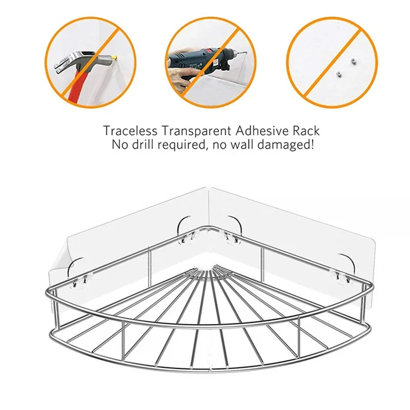 

Угловая полка для ванной из нержавеющей стали, шампунь, мыло, косметические полки, кухонные аксессуары, стеллаж-органайзер для хранения, держатель