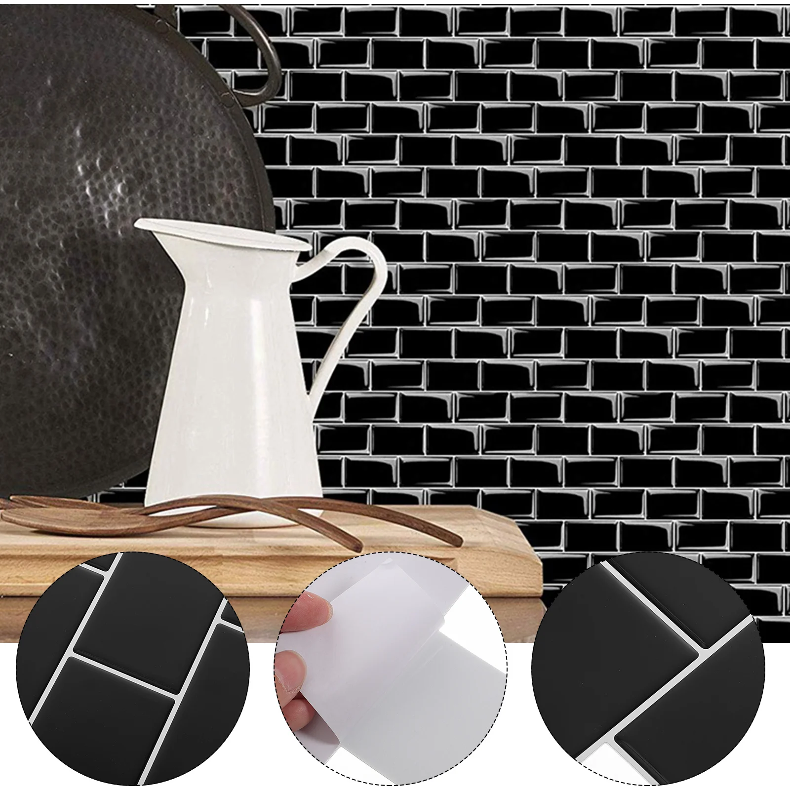 

1 Sheet Peel and Stick Wall Tiles Self Adhesive Tile Sticker Decorative Retro Pattern Kitchen Bathroom Wall Floor Backsplash