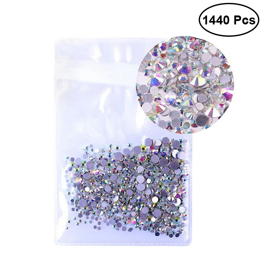 

1440 Pcs Nail Rhinestones Applique Bedazzle Color Decor for Nails Art Decoration Manicure