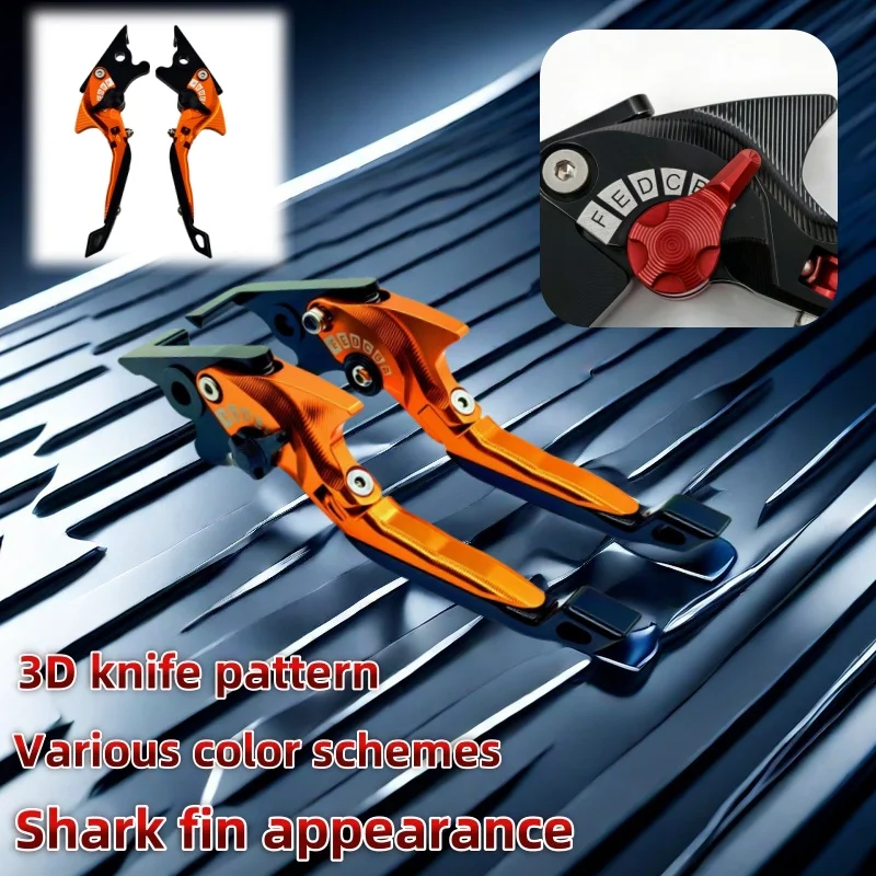 For HONDA VF750S SABRE 1982 1983 1984 1985 1986 Motorcycle 5D shark head style foldable adjustable handle lever