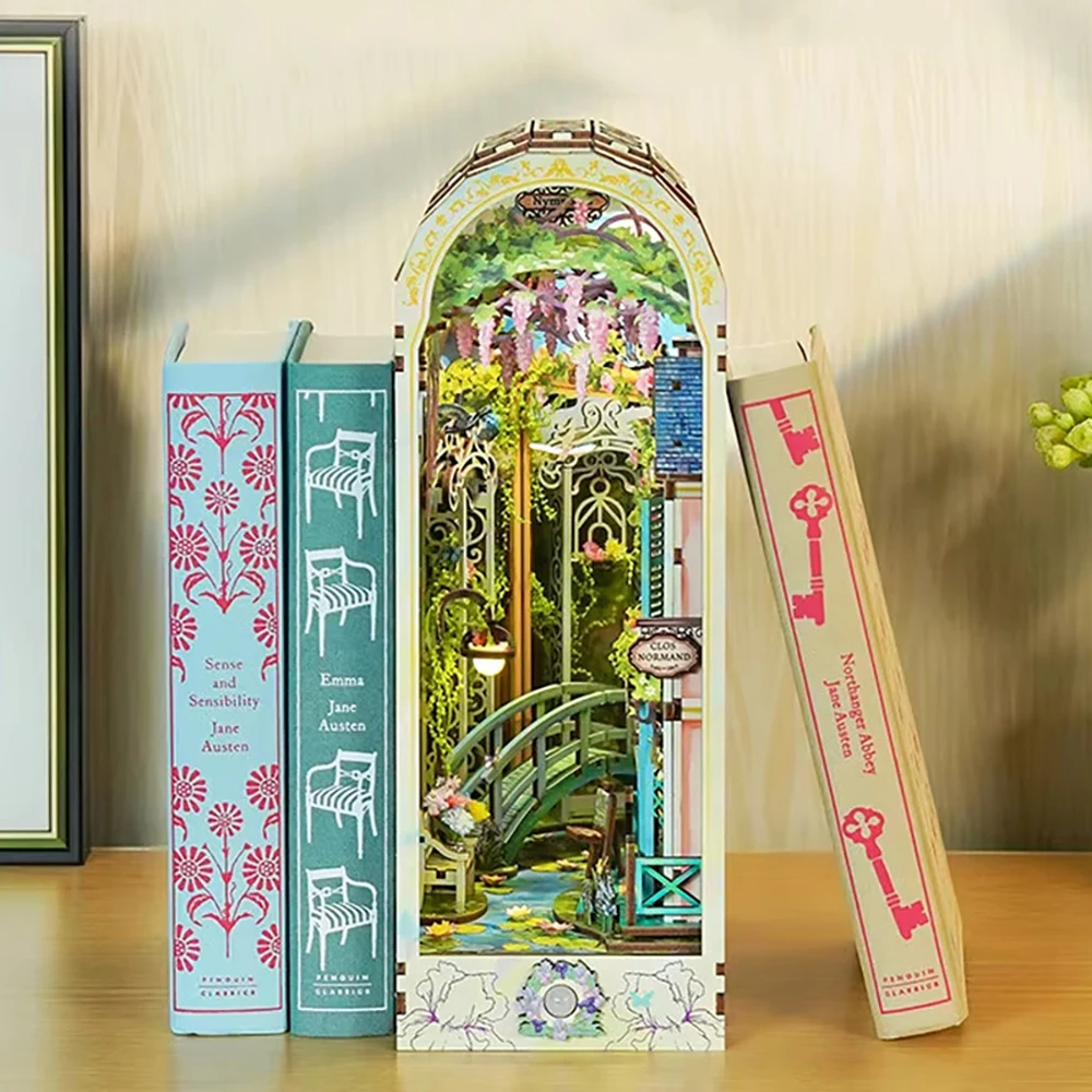 Monet Garden 3D Puzzle DIY Miniature Model Kit w/ LED Light  Adult Decompression Toy  Artistic Bookshelf Building Set  Home Deco
