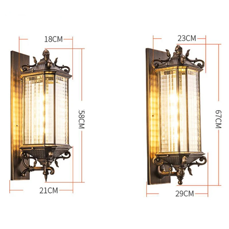 Luxury Outdoor Wall Lamp Outdoor Sconces die cast aluminum glass Waterproof Outdoor Lights Exterior Wall Mounted