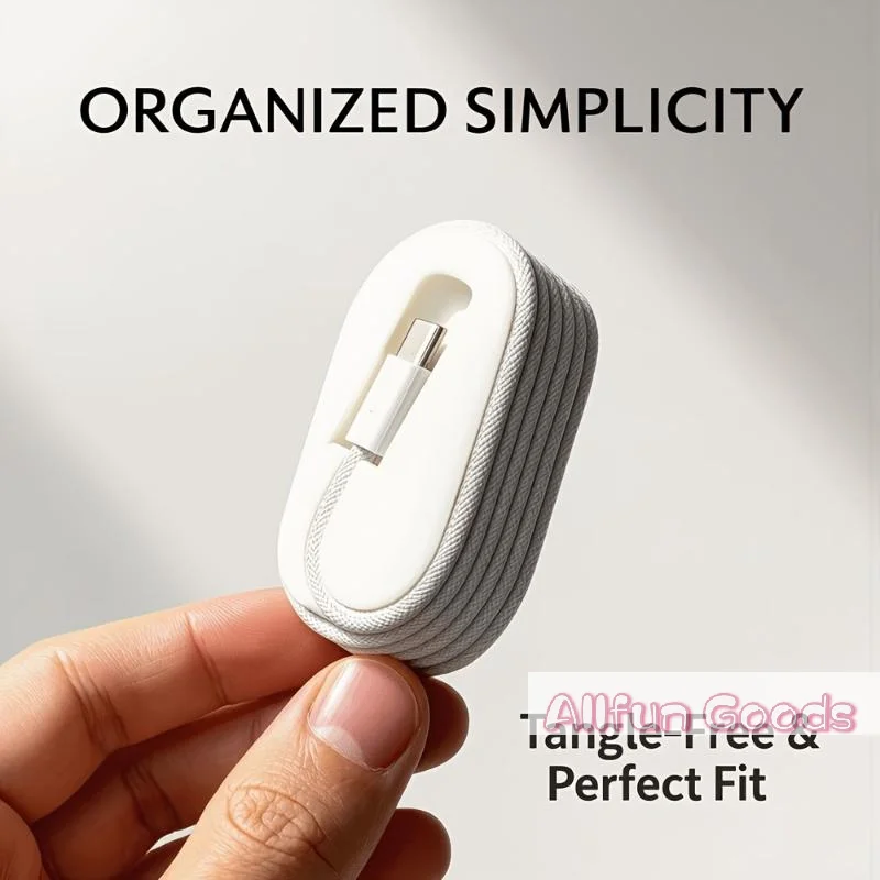 [TG835]Portable Cable Winder Organizer Desktop Cable Organizer Fit For 1m Braided Data Cable Home Office Travel Use
