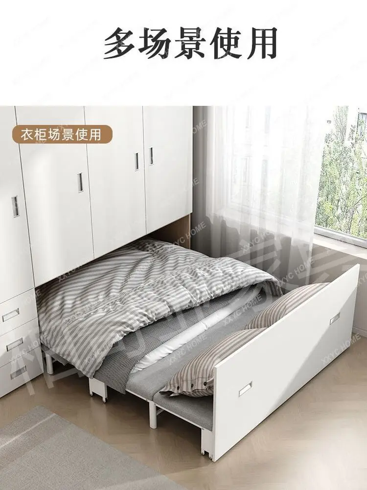 Cabinet type invisible bed household small apartment retractable folding bed double bedroom desk hidden bed wardrobe integrated