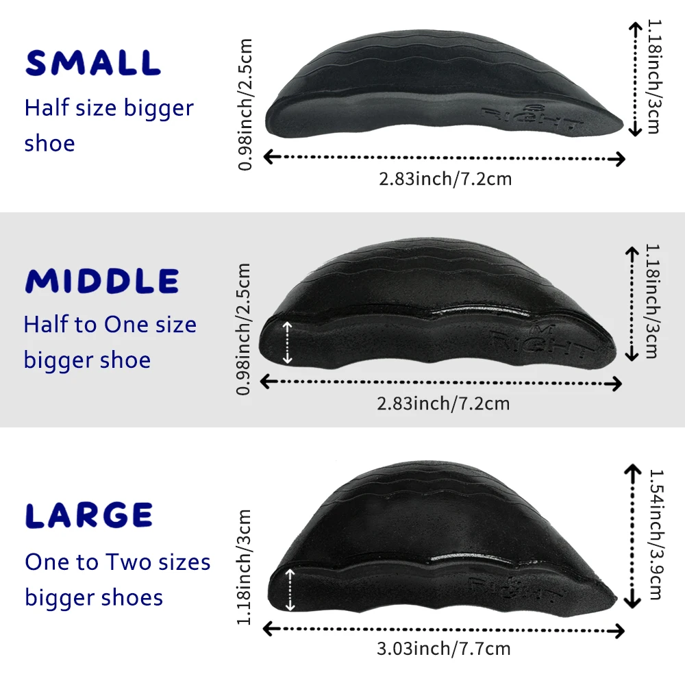 Weiche Zeheneinlagen für Damen und Herren, Schuhgrößenreduzierer, Polsterkissen, Schuhfüller für lose Schuhe, High Heels, Sneakers, Komfort-Fußpflege – Detail 2