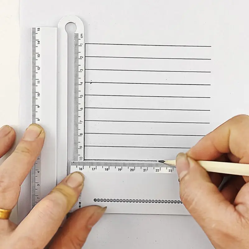 30cm Transparent Rectangle Ruler Practical Measure Professional Manual