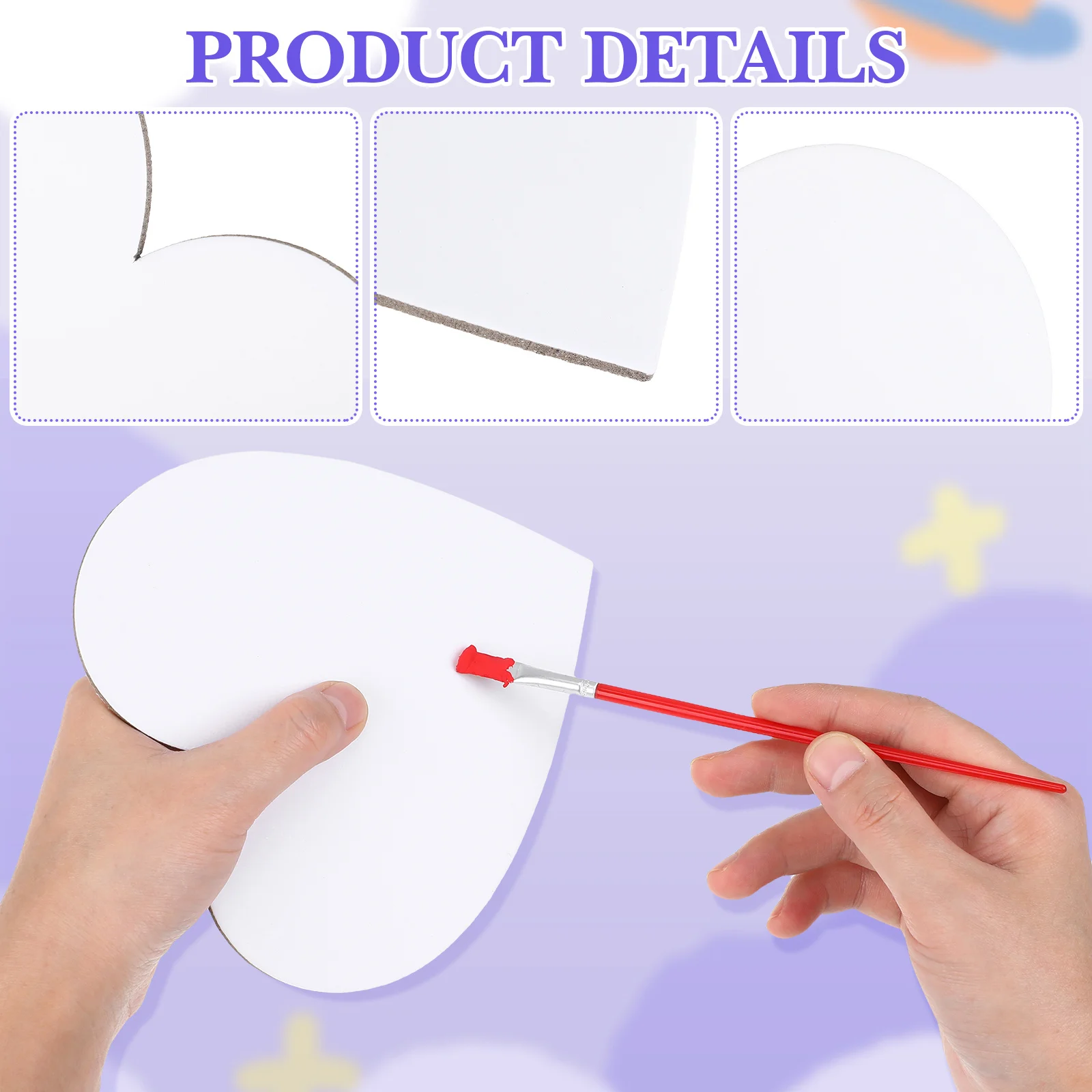 5 قطع من لوحة الرسم السميكة المصنوعة من القطن على شكل قلب مناسبة لرسم الرسم الفني بنفسك #6