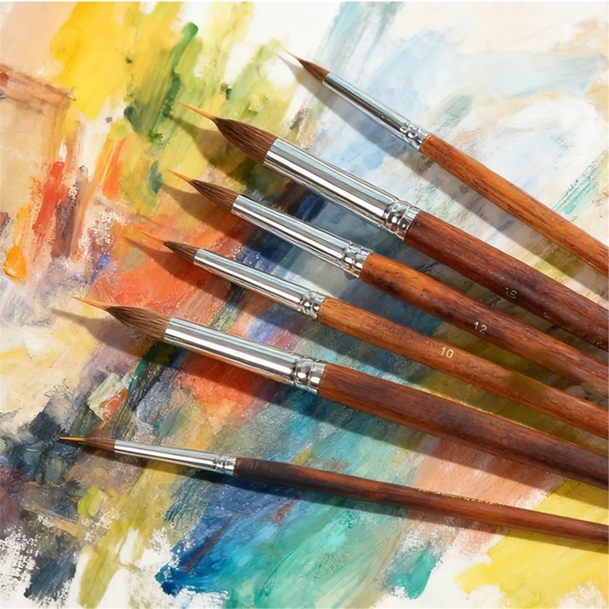 

BABQ Watercolor Brushes Set,6Pcs Extended-Needle Point Brushes Synthetic Extra Long Pinhead Brush for Watercolor Gouache