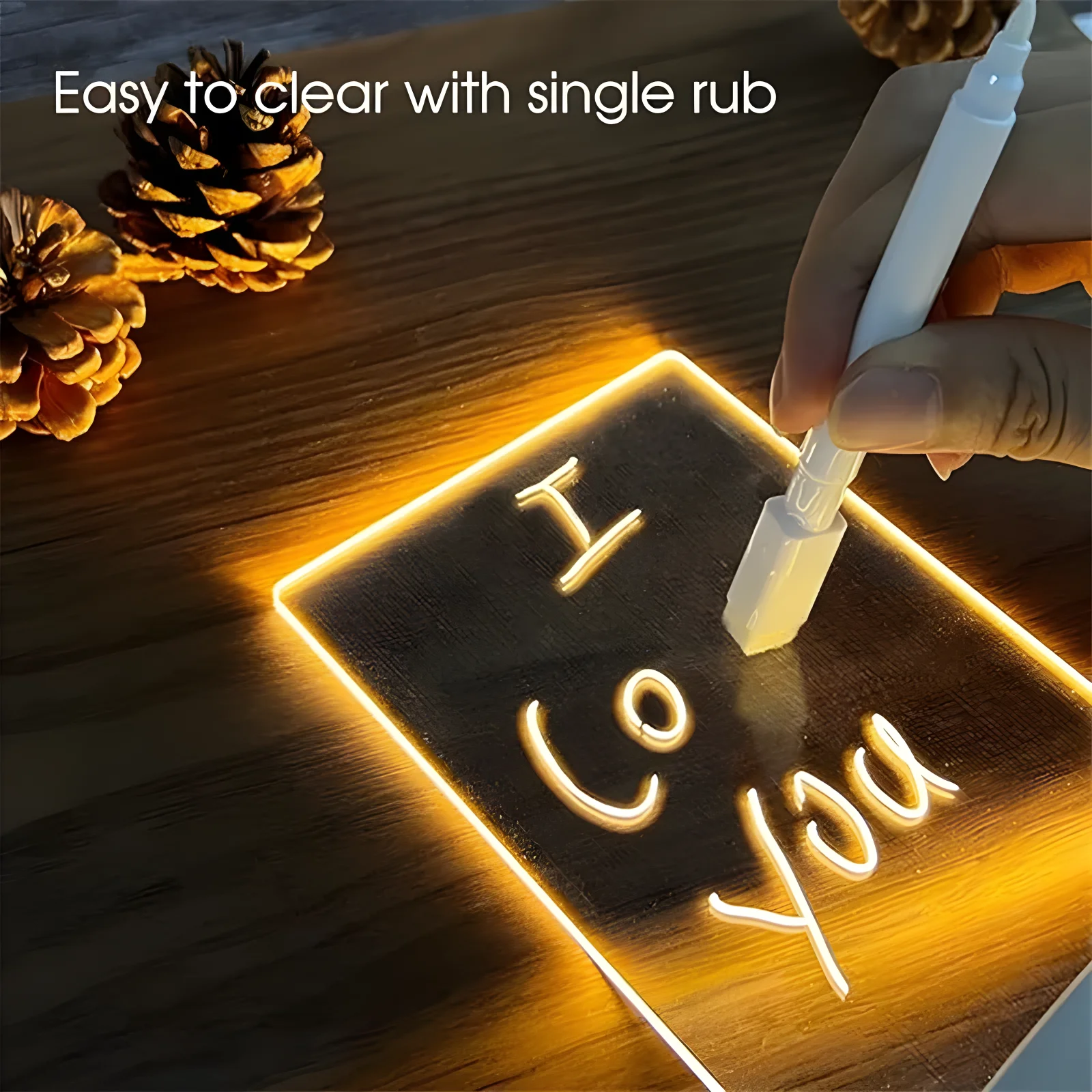 Transparent LED Notes Board Creative Written Lamp Desktop Decoration Led Message Board Night Light USB Dimming BedRoom Ornament