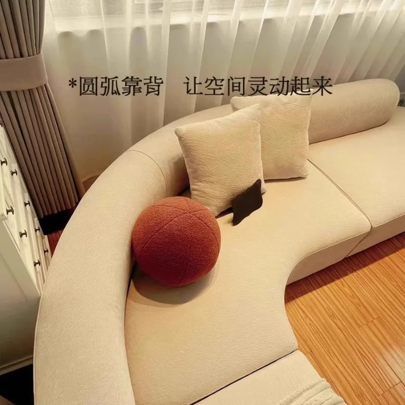 Arc sofa size apartment living room beauty salon clothing store rest area special-shaped fabric sofa