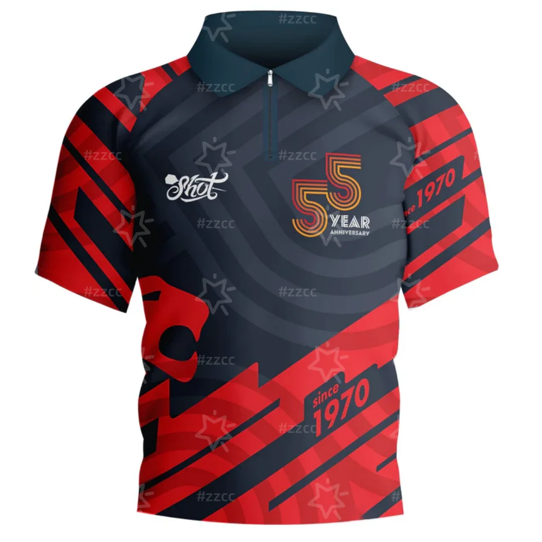 Shot Dart Shirt 55 Year Anniversary - Black & Red Sports Leisure Dry Quickly Men's T-Shirt Children's Clothing Tee Y2k Woman