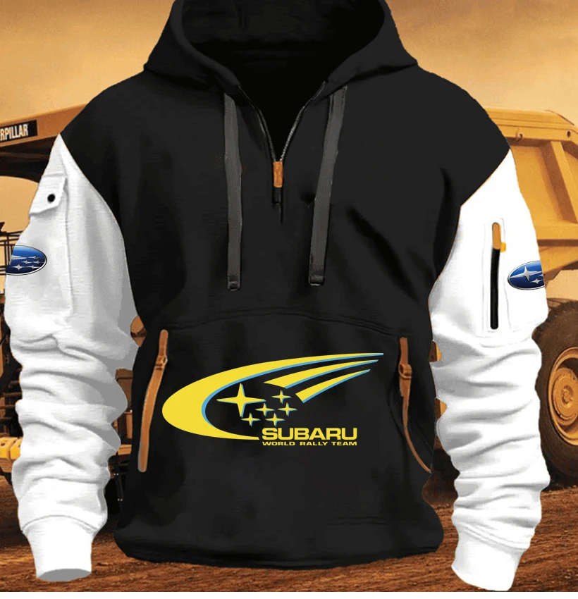 

Men's popular non liner zipper hooded sweatshirt SUBARU racing series European and American foreign trade casual comfortable pul