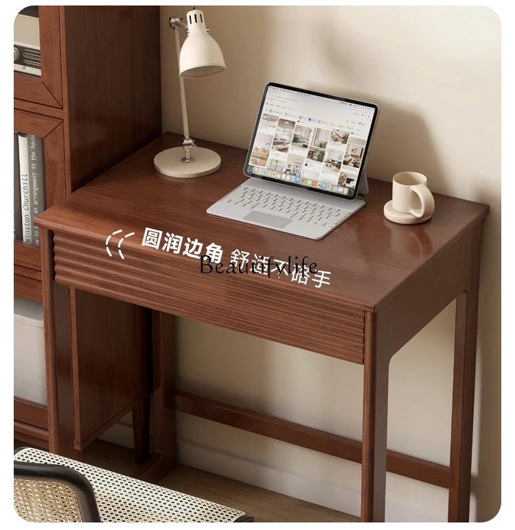 Mesa de maquillaje de dormitorio de madera maciza, escritorio de ordenador de oficina de escritura de tamaño pequeño