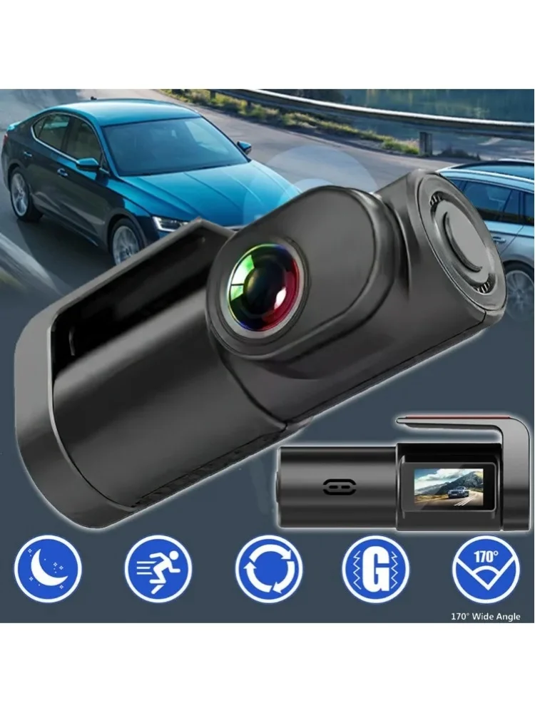 Dashcam Vorne, 1080P Mini-Dashcam mit Nachtsicht, 170 °   Weitwinkel-Autokamera für vorne und hinten, einfache Installation