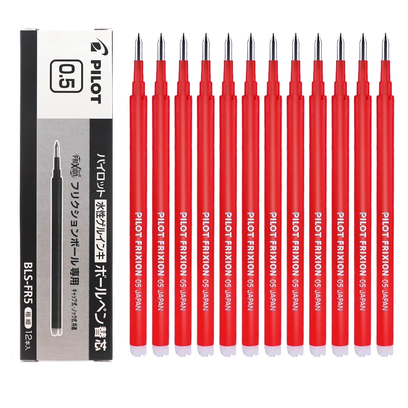 Pilote BLS-FR5/BLS FR5 effaçable/Frixion stylo tous les jours pilules pilote effaçable Gel stylo rmatérielle stylo à bille recharge 0.5mm 12 pièces/boîte