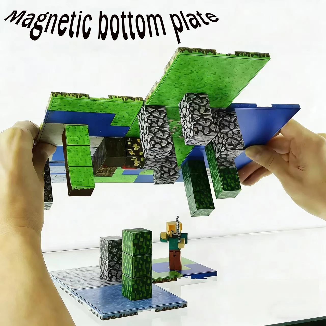Magnetic Base Plate Variety Baseplates Match Mine World Magnetic Building Blocks Toys for Boys and Girls Children Gift