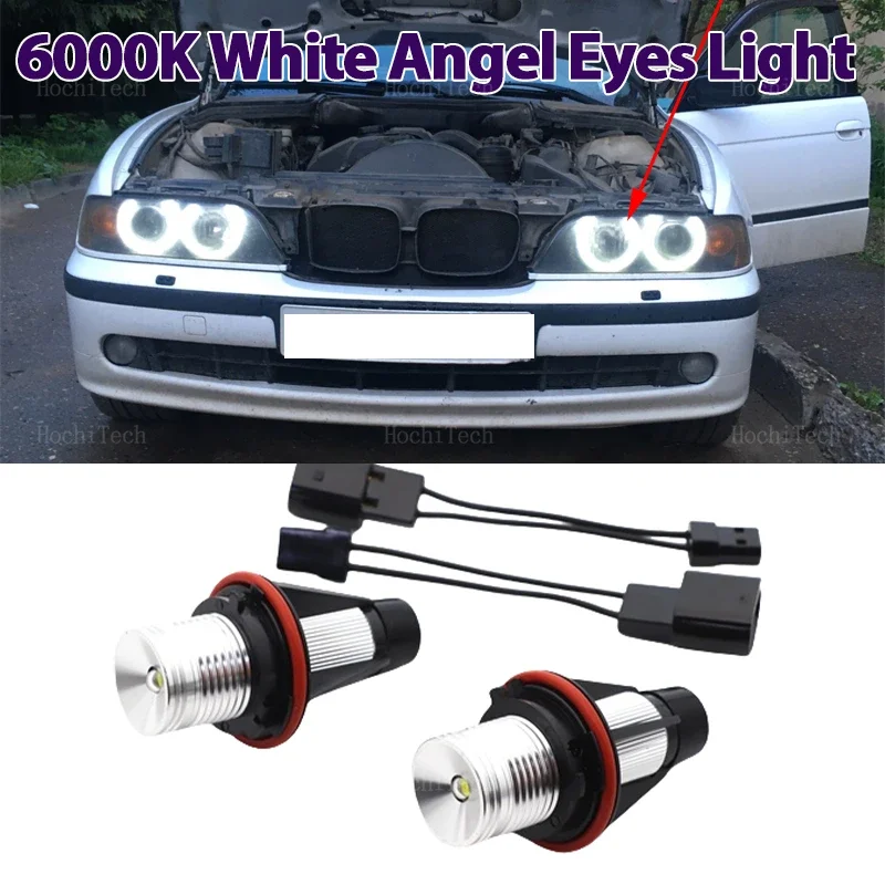 20W White LED Angel Eye Halo Ring Light Bulbs Lamp Fit For BMW E87 E39 M5 E60 E61 E63 E64 M6 E65 E66 E83 X3 E53 X5 2000-2008