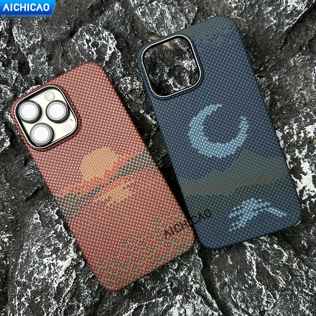 ACC-funda de teléfono de fibra de carbono Real para iphone 16Pro/16ProMax/iphone 15Pro/15ProMax carcasa ultrafina de fibra de aramida