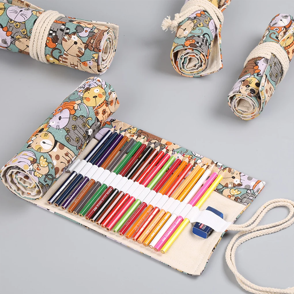 Cloth Cute And Practical Pencil Case For Storing Different Color Pens Pencil Is Secured With Elastic Fabric Pencil Cases