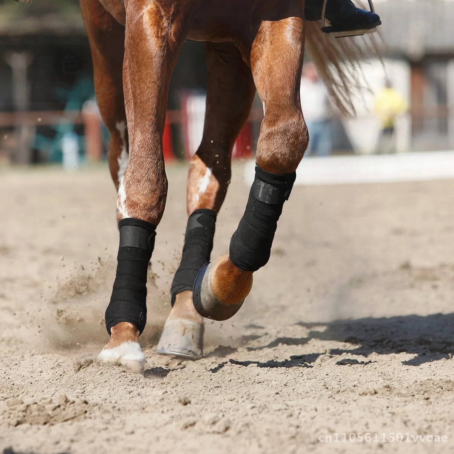 amazon乗馬用ポーラフリースレッグバンデージ4個セット、柔らかく厚いポロラップ、馬用レギンス、保温とサポート用、250cm×12cm