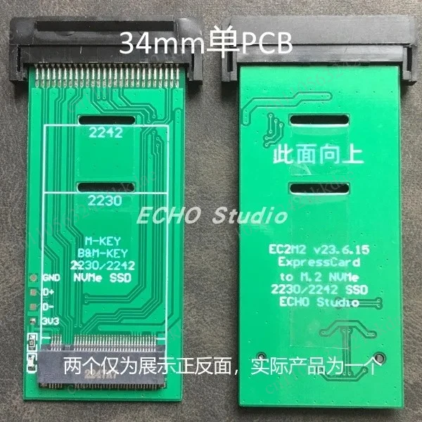 ExpressCard to SSD Expansion Card NVMe Hard Disk M.2 2230 2242 SSD X230 Notebook