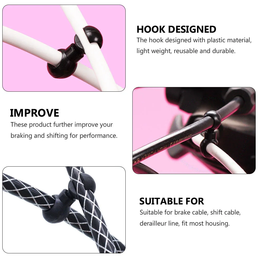 

20 pcs Cable Clips For Bike Brake Derailleur Line Organizer Plastic Tidy Wire Buckle Mount For Mtb Road Folding Fixed Gear City