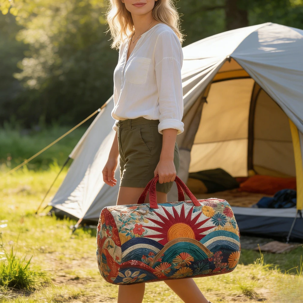 

Горячая распродажа: 3D-стеганая сумка для женщин с ярким солнечным узором, дорожная сумка-тоут с принтом пустыни, кактусов и леса, сумка для выходных, ночевки и пляжа