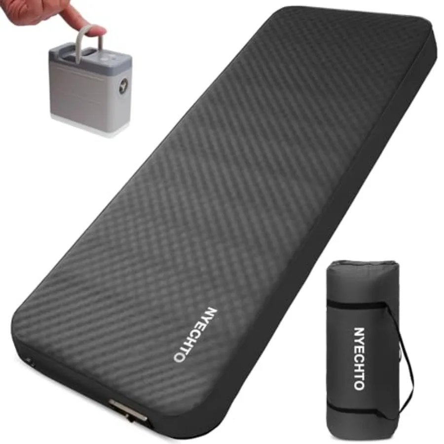 

Self Inflating Sleeping Pad for Camping 4" Extra-Thick Memory Foam Camping Mattress with Electric Pump Fast Inflate and Deflate