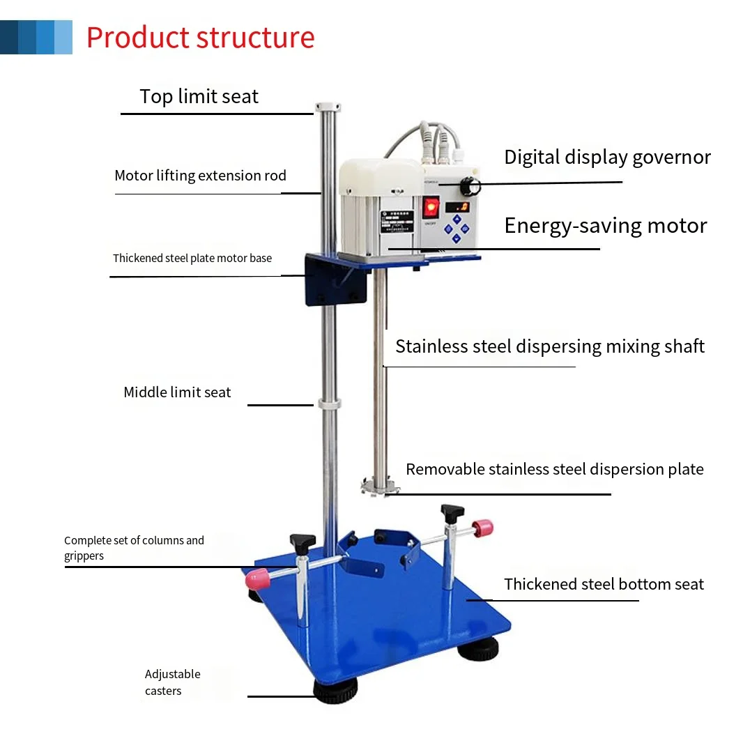 High power dispersed mixer, energy-saving motor, low speed, high torque, chemical paint and coating mixer factory    275