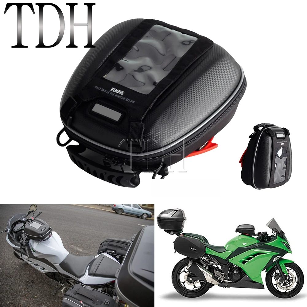 Motorcycle Waterproof Saddle Tank Bags Ring Mount Directly Fuel Filler Casing For Kawasaki EX250R 300 250R Ninja Z 250 300 Z250