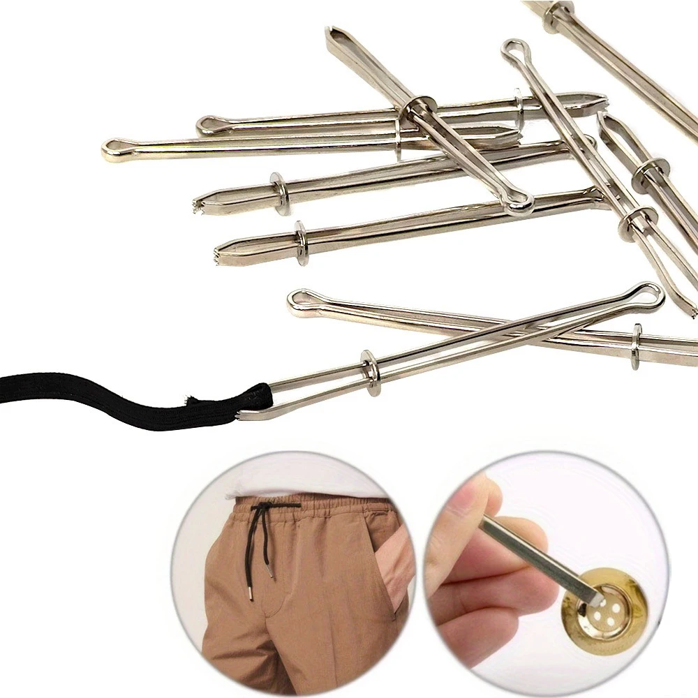 Garment Clips Sewing DIY Tools Elastic Band Tape Punch Cross Stitch Threader Wear Elastic Clamp Rope Garment Threading Leader