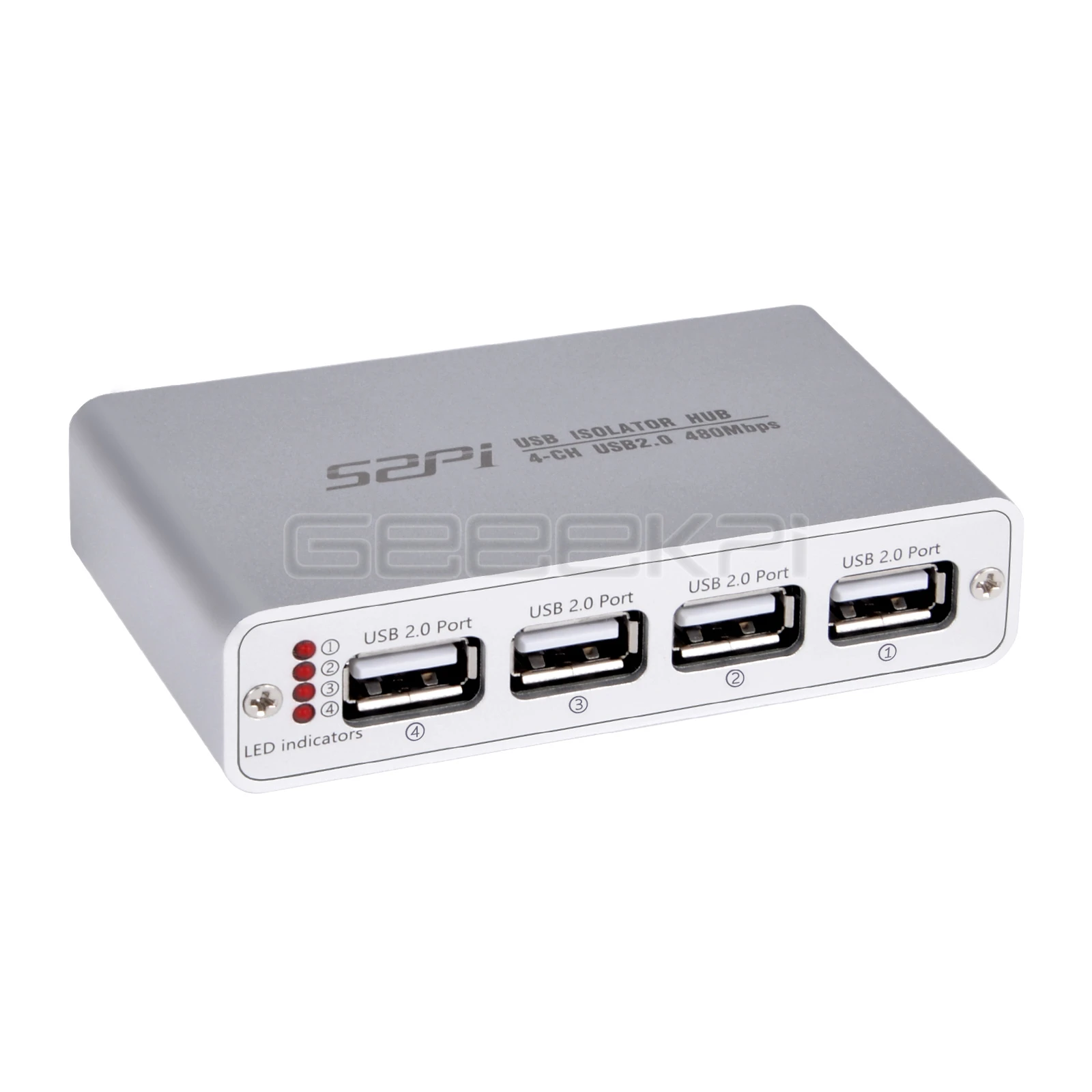 

Geeeki Pi USB Digital Isolation HUB, ADuM3165 USB Digital Isolation Module with Power Adapter, Up to 480 Mbps High-Speed USB Spl