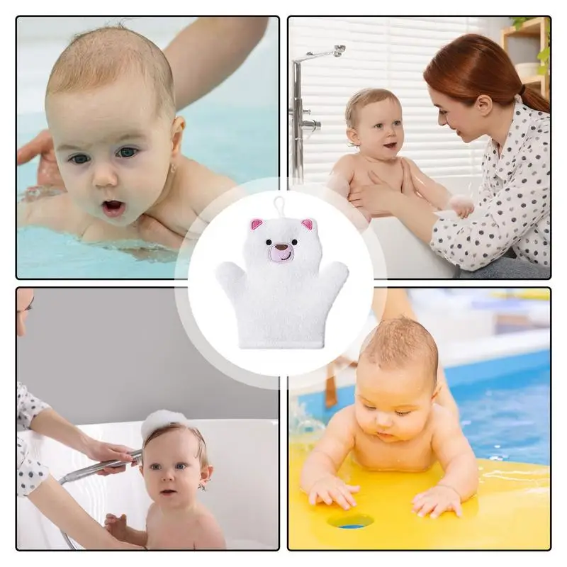 Baby Bath Glove Kids Bath Sponge Mitt Kids Bath Mitt Bath Gloves Shower Towel Scrub Body Wash Children Home Supply Elastic Wipe