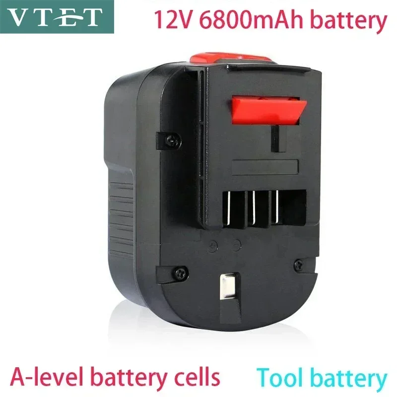 New 12V 6800mah rechargeable tool battery for Black & Decker A12 a12ex fsb12 fs120b a1712 hp12k HP12 lithium ion replacement dri