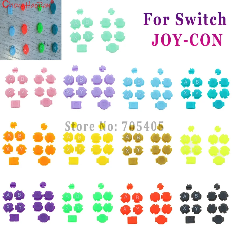 ChengHaoRan 1 zestaw wymiennych przycisków ABXY 12 w 1 do przełącznika NS Joycon Lewy i prawy uchwyt Przyciski kontrolera