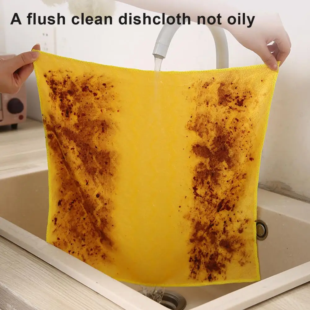 5Pcs 30x30cm Large Microfiber Cleaning Clothes Oil Stain Remover Highly Absorbent Reusable Kitchen Towels Set