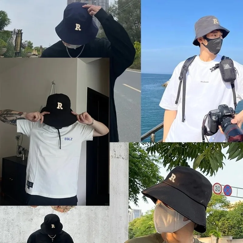 Men Big Head 63cm Bucket Hats for Women Large Size Bob Four Seasons Cotton Fisherman Hat Letter Outdoors Sun Hat XL Wholesale