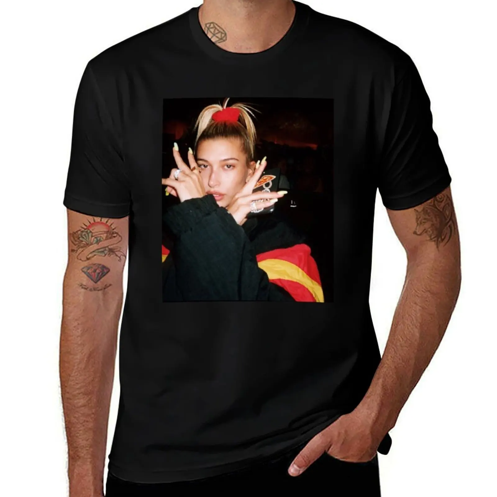 

Hailey Baldwin Bieber T-Shirt funny t shirts man cotton t shirts man 100% T-Shirt
