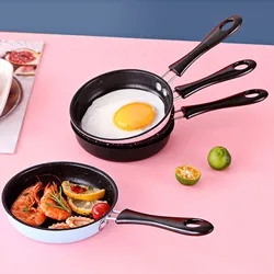 Mini Frying Pan Stainless Steel Omelette Pan Non Stick Fry Egg Pan With Long Handle For Induction Pot Kitchen Supplies