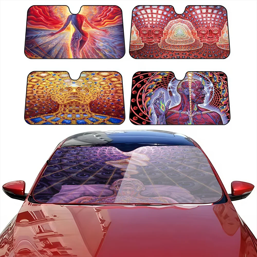 

Art Alex Grey Trippy Car SunSha персонализированная настройка лобовое стекло анти-УФ автомобильное окно лобовое стекло крышка Sha Auto козырек