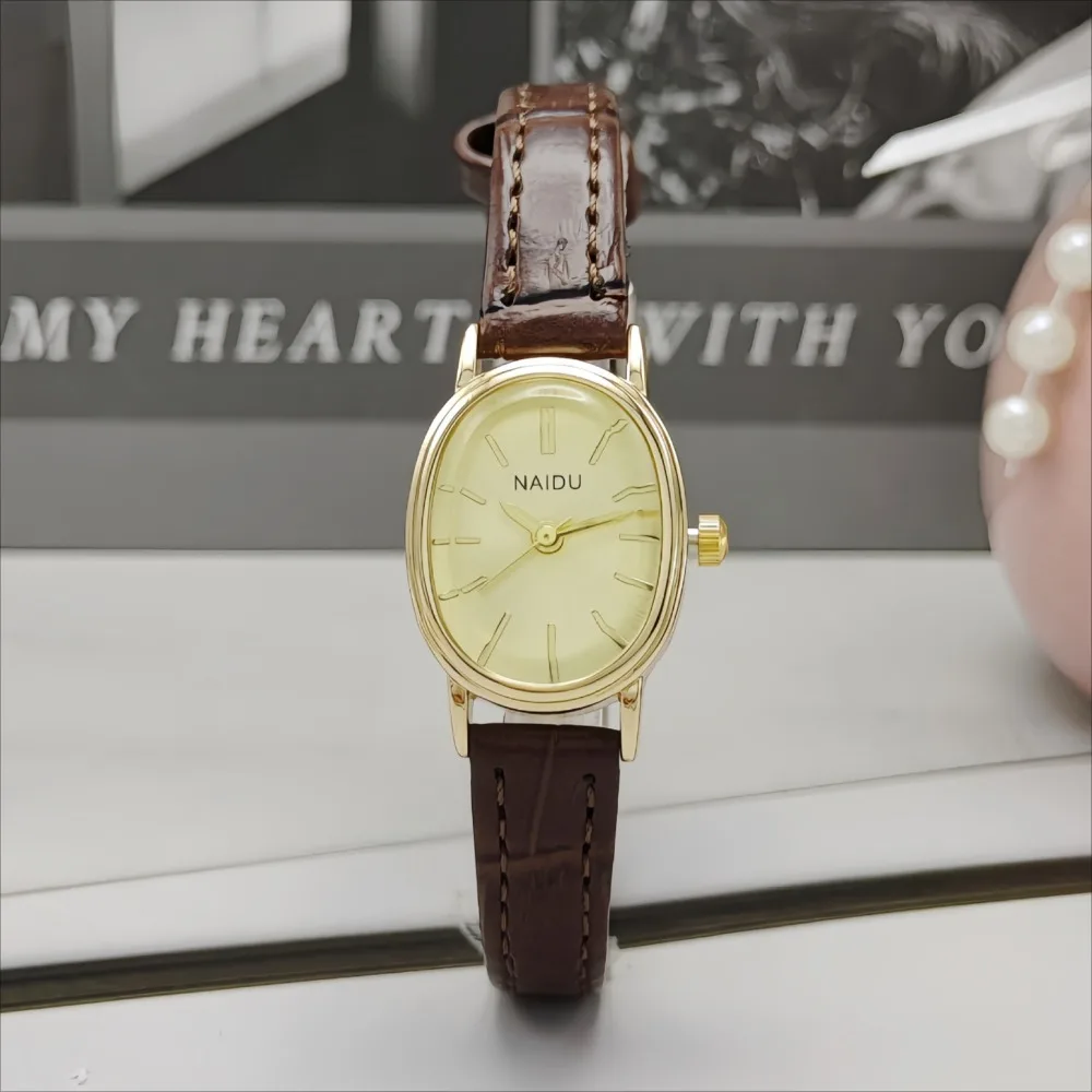 

Брендовые женские часы, модный овальный циферблат, кожаный ремешок, кварцевые часы, роскошный подарок, женские наручные часы, Relojes Para Mujer, оптовая продажа