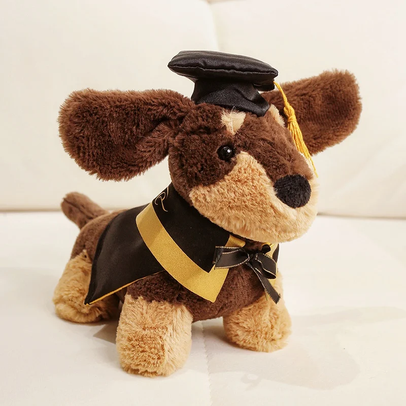 

Щенок доктора, плюшевая игрушка-кукла, милая тряпичная кукла такса, подарок на выпускной сезон студента