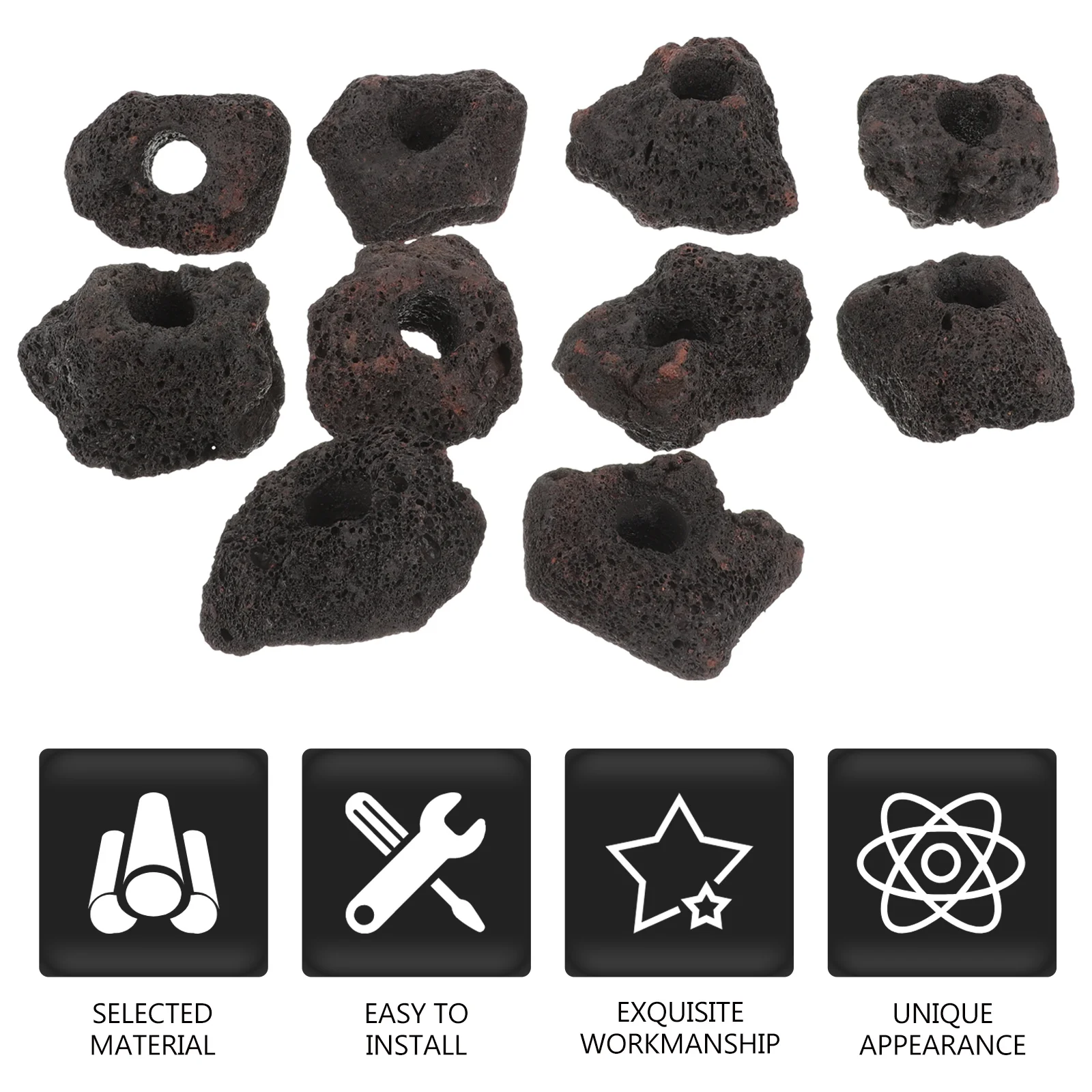 

Volcanic Rocks Fixed Ring Aquatic Plant Pot Fish Tank Decoration nament Planting Tool Shrimp Shelter
